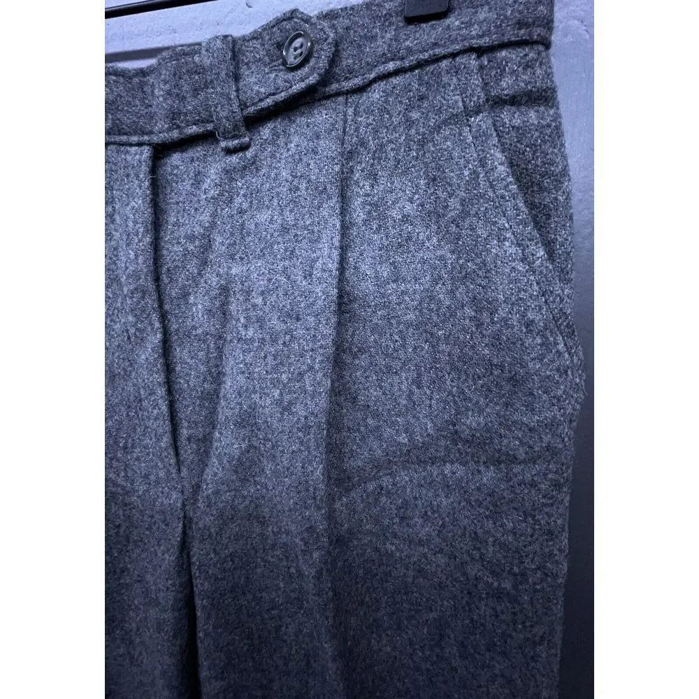 Vtg Abernathy Sport Wool‎ Pants Women 12 Gray Pleats Pockets Slacks Never Worn